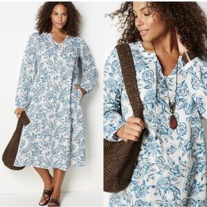 J. Jill Blue Floral Dress